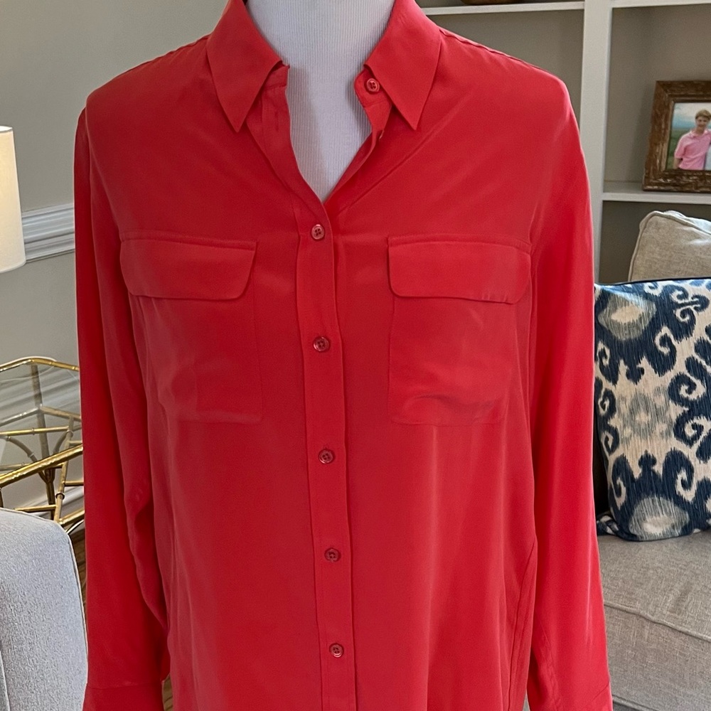 Equipment Femme Slim Signature Silk Shirt Size S
